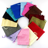 Pochettes chanvre Bijoux, Toile de lin, normes différentes pour le choix, plus de couleurs à choisir Vendu par sac