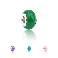European Resin Beads, Rondelle, platinum color plated, zinc alloy double core without troll Approx 4.5mm 