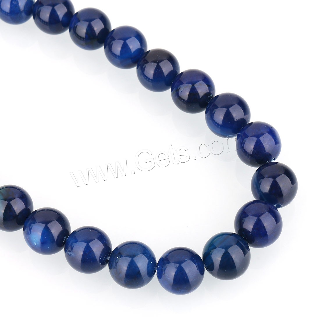 Perle Agate bleue naturelle, Rond, normes différentes pour le choix, Niveau AAAAAA, Trou:Environ 1mm, Longueur:Environ 15.5 pouce, Vendu par brin