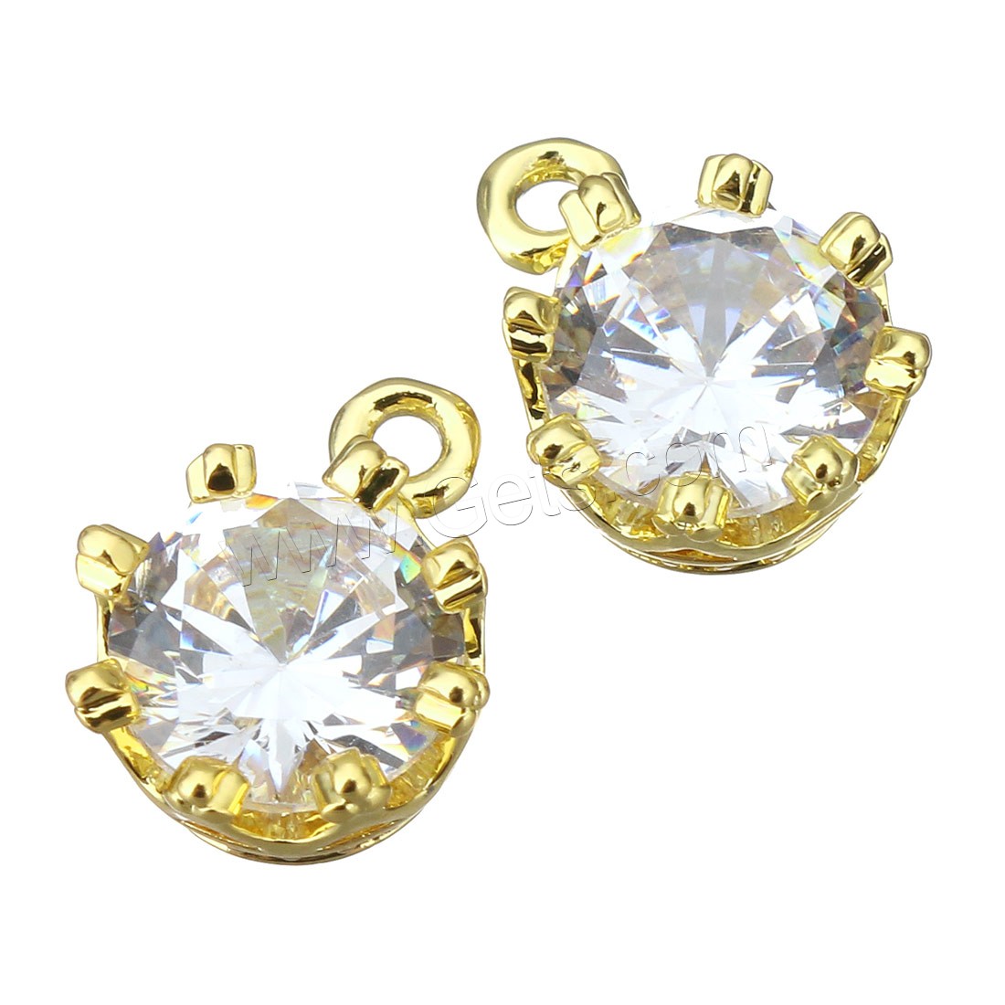 Cubic Zirconia Brass Pendants, plated, different size for choice & with cubic zirconia, more colors for choice, Sold By PC