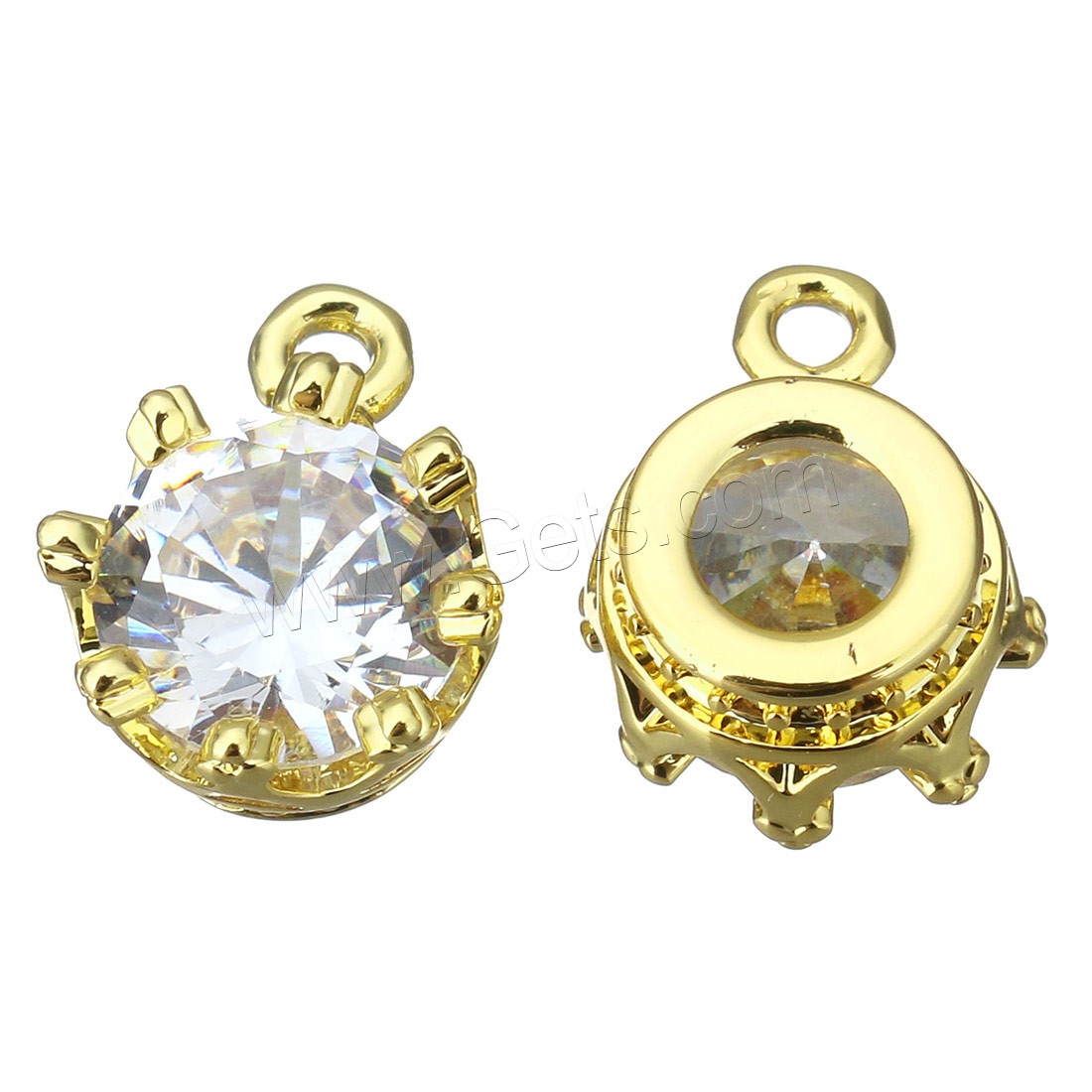 Cubic Zirconia Brass Pendants, plated, different size for choice & with cubic zirconia, more colors for choice, Sold By PC
