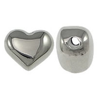 Edelstahl Perlen, Herz, plattiert, keine, 10.5x9x7mm, Bohrung:ca. 2.2mm, verkauft von PC