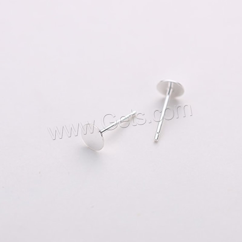 Sterling Silver Earring Stud Component, 925 Sterling Silver, silver color plated, different size for choice, 10PCs/Bag, Sold By Bag