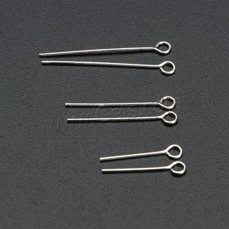 Sterling Silver Eyepins, 925 Sterling Silver, silver color plated, different size for choice, 10PCs/Bag, Sold By Bag