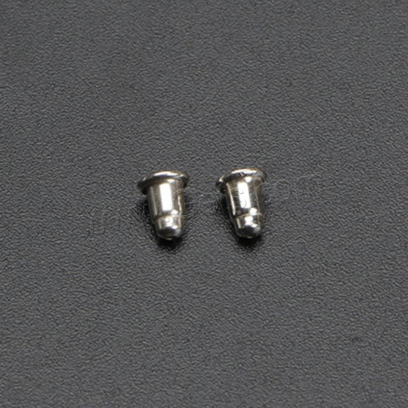 Sterling Silver Ear Nut Component, 925 Sterling Silver, silver color plated, different size for choice, 5Pairs/Bag, Sold By Bag