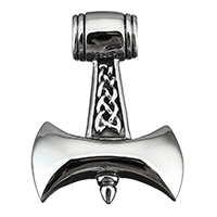 Pendentif en acier inoxydable Thor Hammer, Le marteau de Thor, noircir Environ 8mm, Vendu par PC