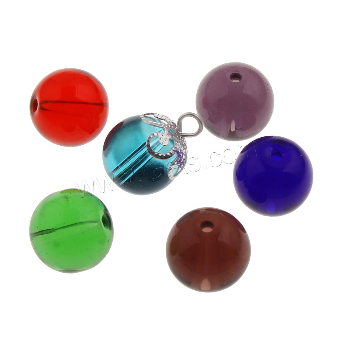 Crystal Jewelry Pendants, with 304 Stainless Steel, Round, different size for choice, more colors for choice, Hole:Approx 1.5mm, Sold By PC