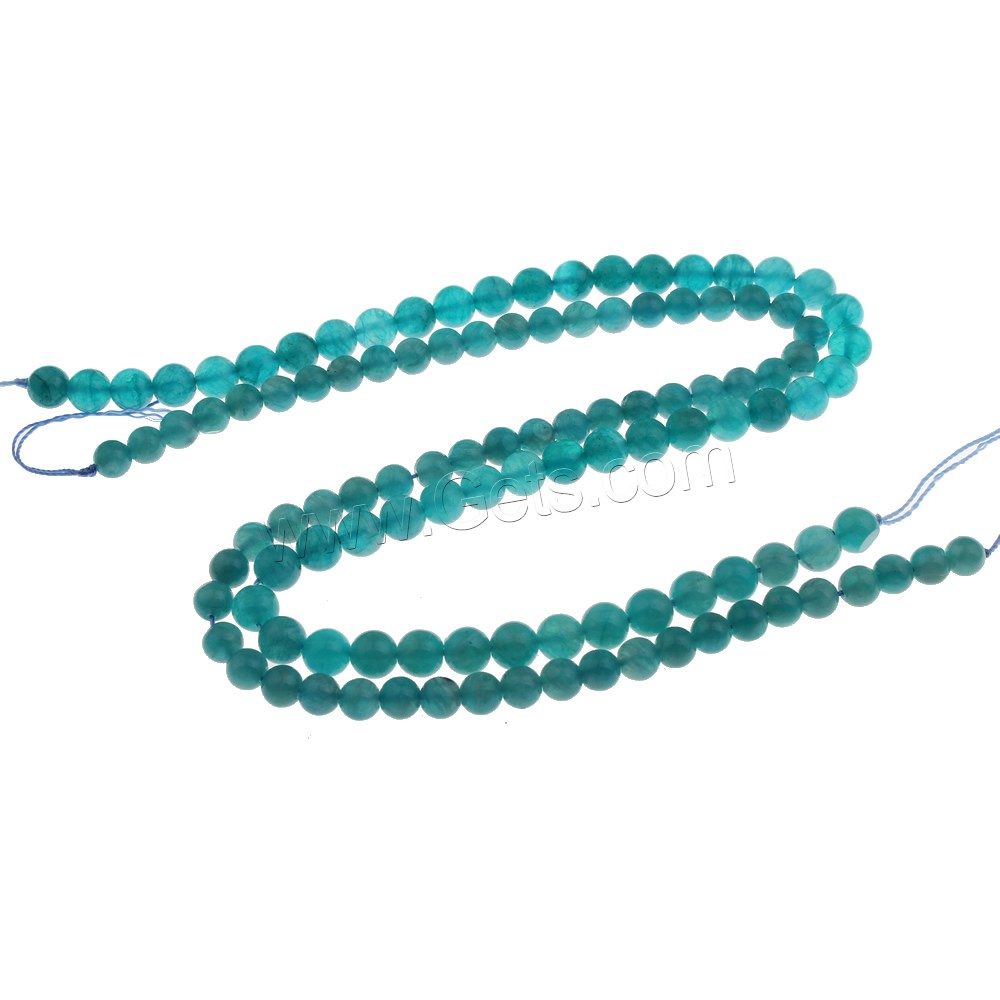 Amazonit Perlen, rund, natürlich, verschiedene Größen vorhanden, Bohrung:ca. 1mm, Länge:ca. 15.5 ZollInch, verkauft von Strang