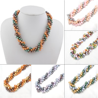 Пресноводные жемчуги Ожерелье, Рисообразная, Женский, Много цветов для выбора, класса AAA, 5-6mm, длина:Приблизительно 16.5 дюймовый, продается Strand