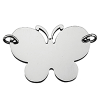 Stainless Steel Charm Connector, Butterfly, 1/1 loop, original color Approx 