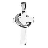 Нержавеющая сталь крест подвески, нержавеющая сталь, Обернутая Креста, оригинальный цвет отверстие:Приблизительно продается PC