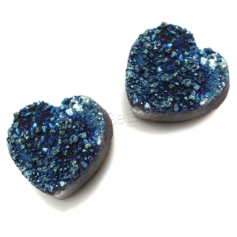 Ice Quartz Agate Cabochon, Heart, natural & druzy style & different size for choice & flat back, more colors for choice, Sold By PC