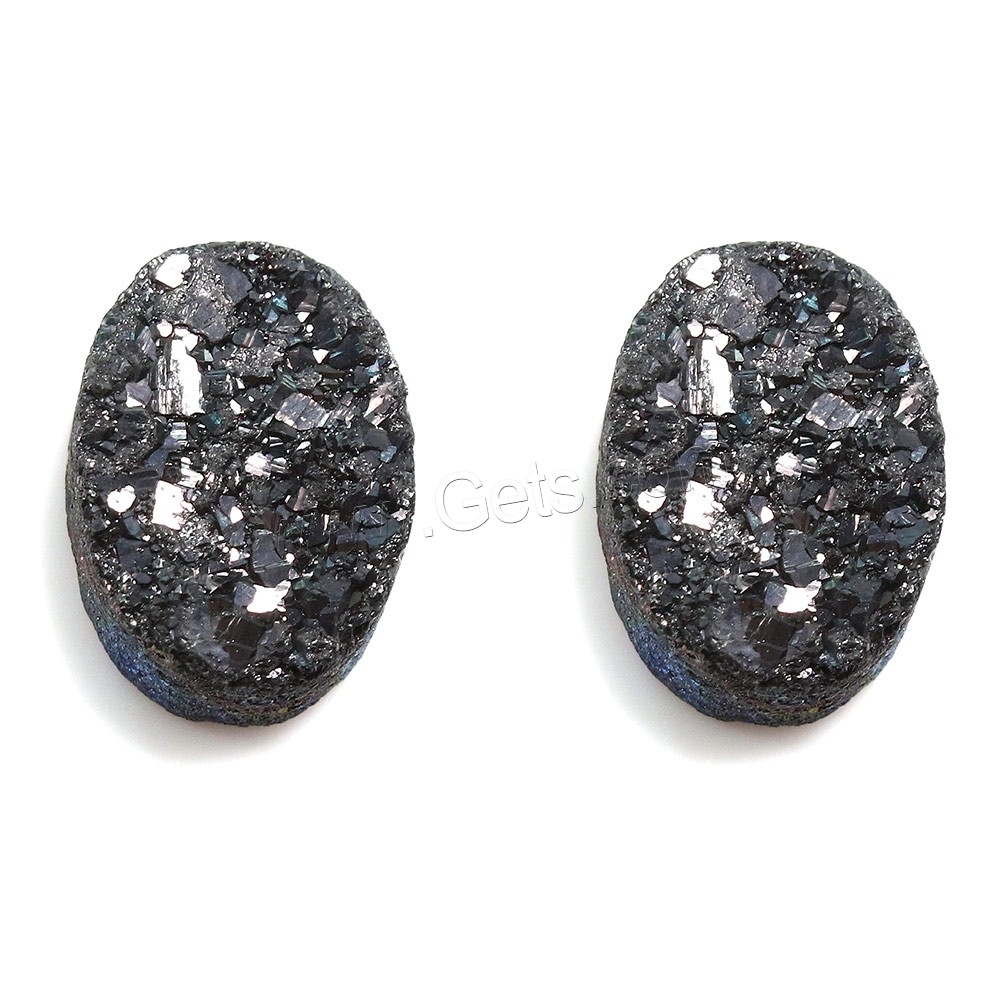 Ice Quartz Agate Cabochon, Flat Oval, natural & druzy style & different size for choice & flat back, more colors for choice, Sold By PC