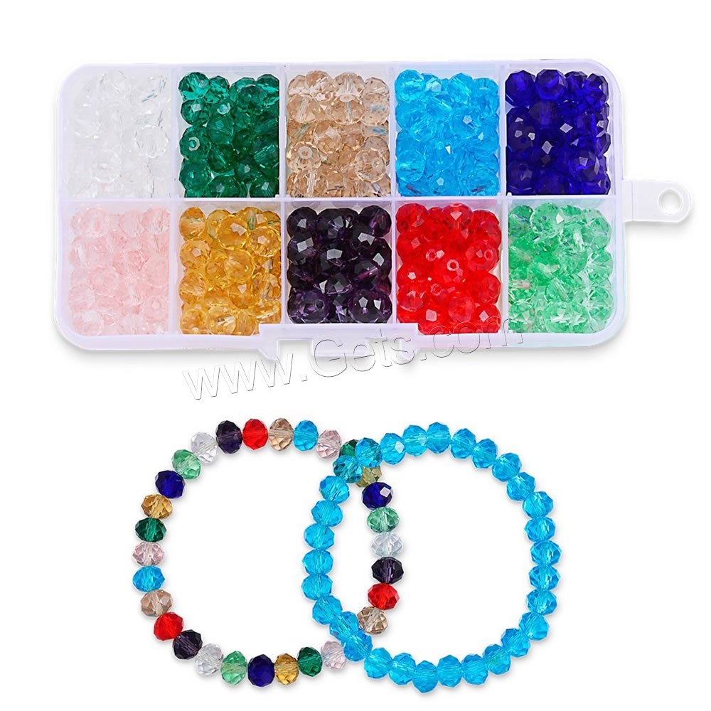 Gemischte Kristall Perlen, verschiedene Größen vorhanden & facettierte, Bohrung:ca. 2mm, verkauft von Tasche