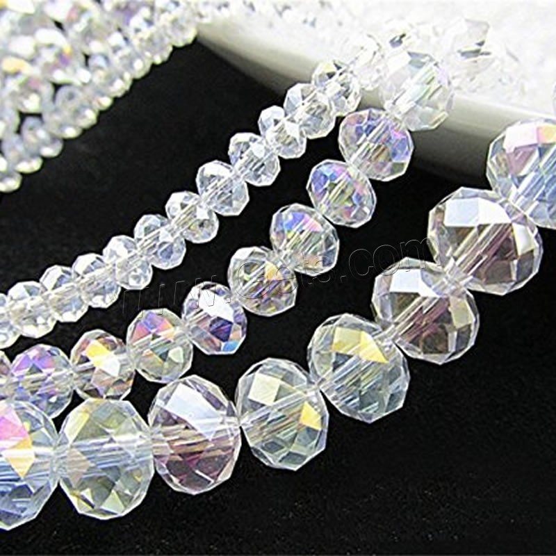 Gemischte Kristall Perlen, bunte Farbe plattiert, verschiedene Größen vorhanden & facettierte, Bohrung:ca. 0.5-1.2mm, verkauft von Tasche