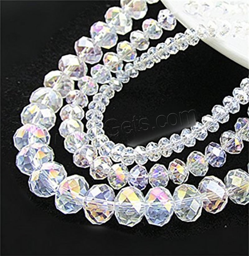 Gemischte Kristall Perlen, bunte Farbe plattiert, verschiedene Größen vorhanden & facettierte, Bohrung:ca. 0.5-1.2mm, verkauft von Tasche