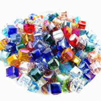 Gemischte Kristall Perlen, verschiedene Größen vorhanden & facettierte, Bohrung:ca. 1-2mm, ca. 100PCs/Tasche, verkauft von Tasche