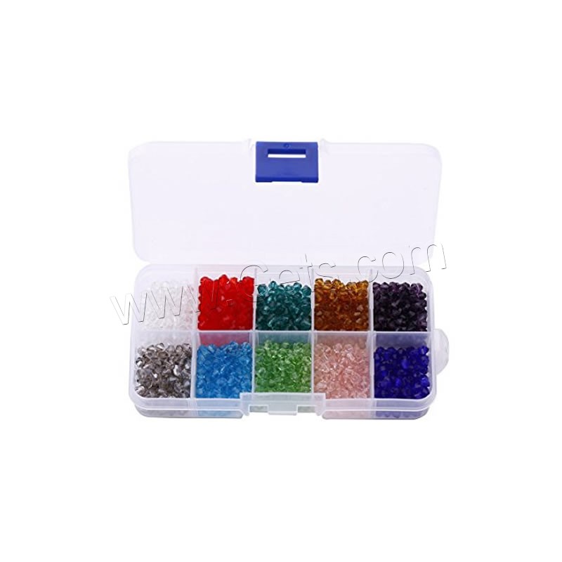 Perles en cristal mixte, normes différentes pour le choix & facettes, Trou:Environ 1-2mm, Vendu par boîte