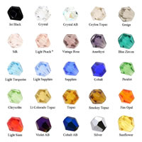 Gemischte Kristall Perlen, facettierte, 4mm, Bohrung:ca. 1-2mm, ca. 2000PCs/Tasche, verkauft von Tasche