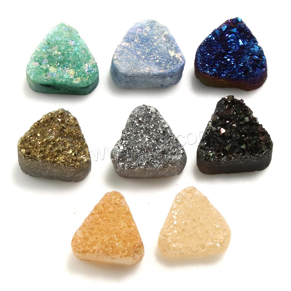 agate quartz de glace cabochon, triangle, le style Druzy & normes différentes pour le choix & dos plat, plus de couleurs à choisir, Vendu par PC