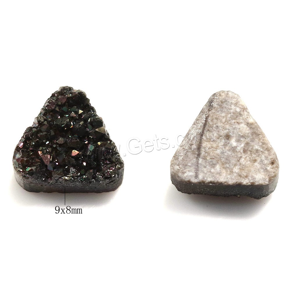 Ice Quartz Agate Cabochon, Triangle, druzy style & different size for choice & flat back, more colors for choice, Sold By PC