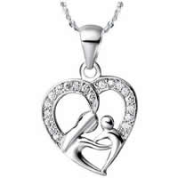 Cubic Zirconia Micro Pave Brass Pendant, Heart, platinum plated, micro pave cubic zirconia, lead & cadmium free Approx 2-4mm 