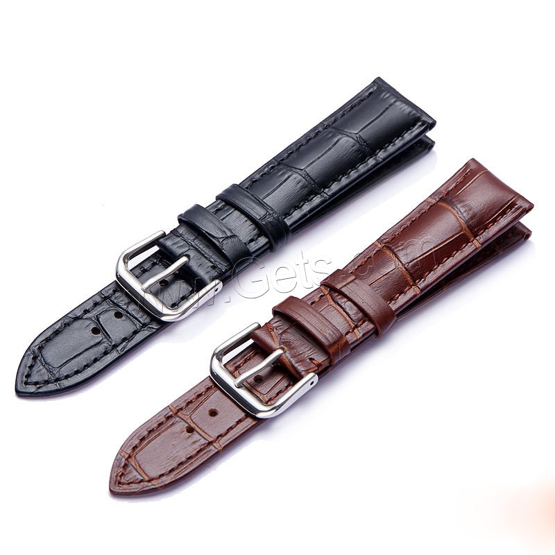 Watch Band, Cowhide, with Stainless Steel, different size for choice, more colors for choice, Sold By PC
