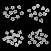 Weiße Lippenschale Perlen, Blume, verschiedene Stile für Wahl, 8x2mm, Bohrung:ca. 0.6-1mm, verkauft von PC