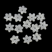 Weiße Lippenschale Perlen, Blume, 10x2mm, Bohrung:ca. 0.6mm, verkauft von PC