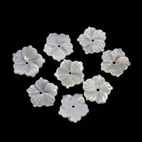 Weiße Lippenschale Perlen, Blume, 11x2mm, Bohrung:ca. 1mm, verkauft von PC