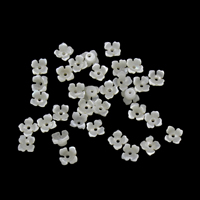Weiße Lippenschale Perlen, Blume, 6x3mm, Bohrung:ca. 0.5mm, verkauft von PC