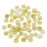 Natürliche gelbe Muschelperlen, Blume, 8x2.5mm, Bohrung:ca. 0.7mm, verkauft von PC