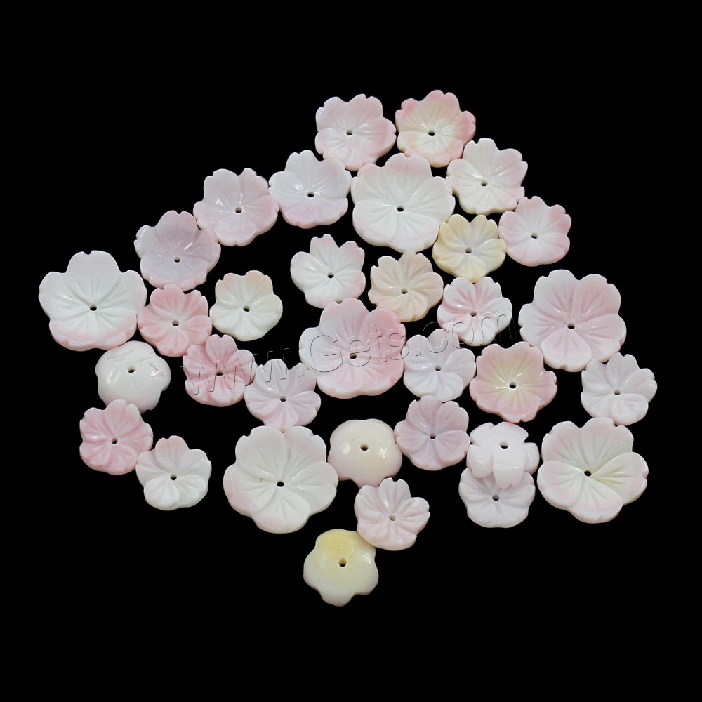Peristernia Incarnata Beads, Flower, different size for choice, Hole:Approx 0.8-1mm, Sold By PC
