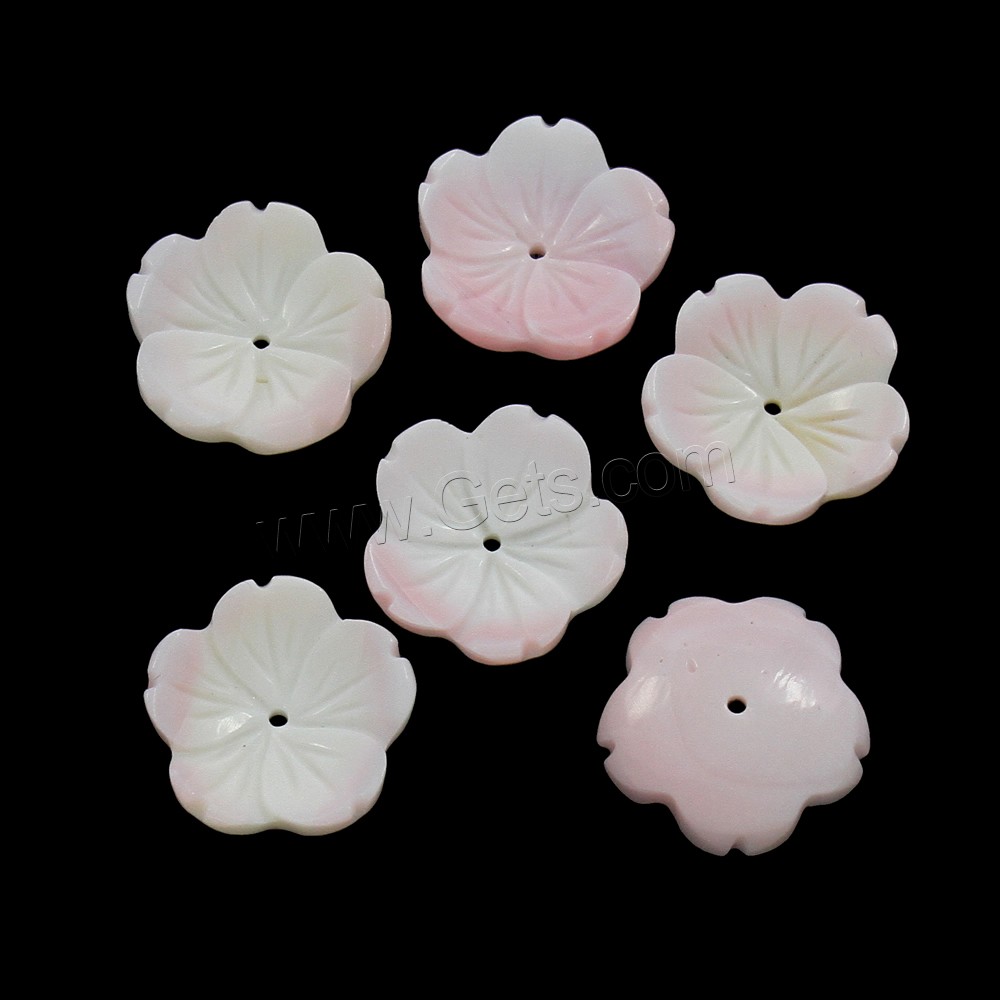 Peristernia Incarnata Beads, Flower, different size for choice, Hole:Approx 0.8-1mm, Sold By PC
