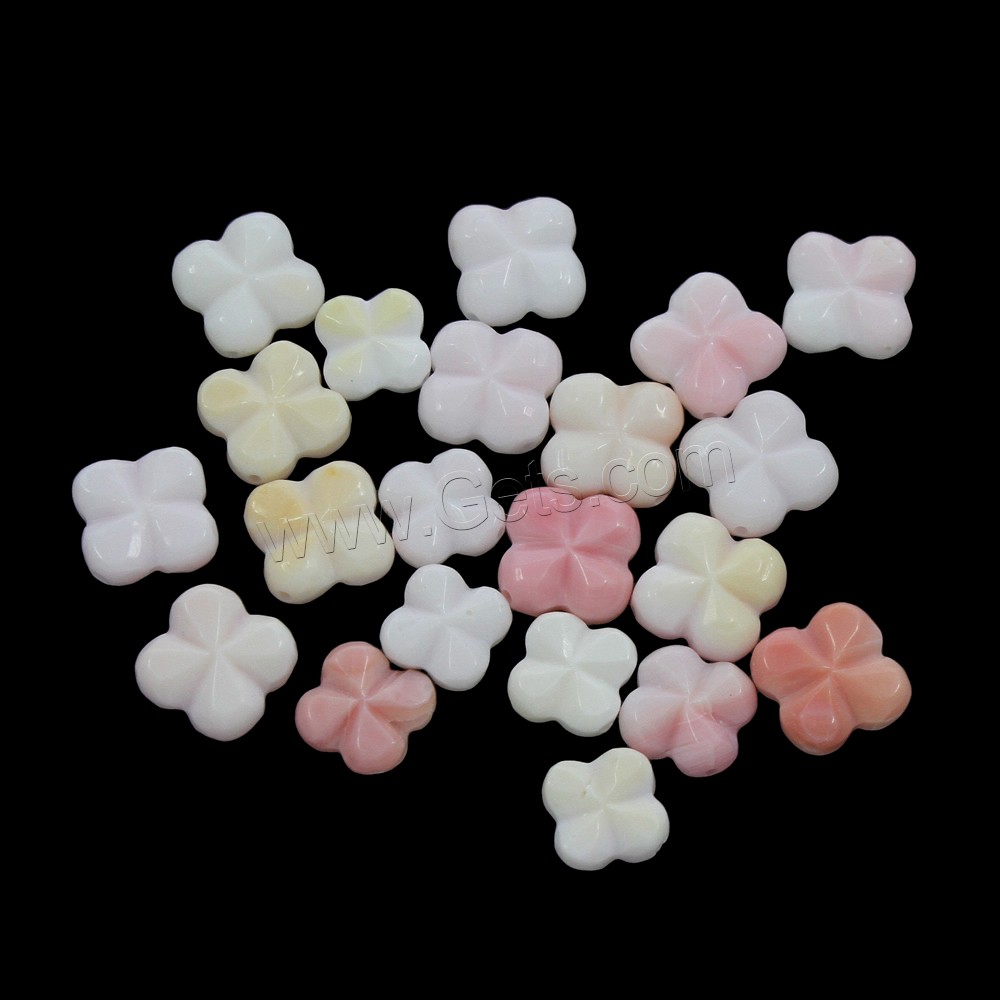 Peristernia Incarnata Beads, Four Leaf Clover, Hole:Approx 0.8mm, Sold By PC