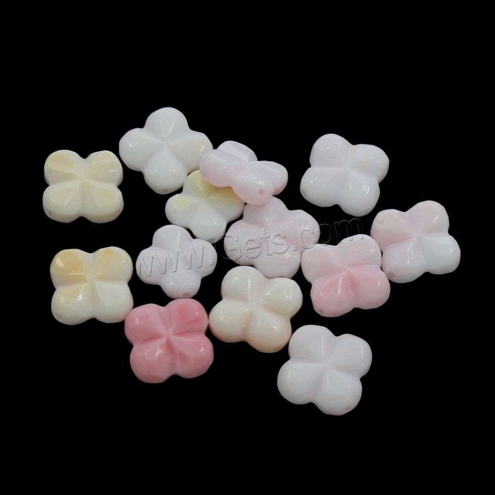 Peristernia Incarnata Beads, Four Leaf Clover, Hole:Approx 0.8mm, Sold By PC
