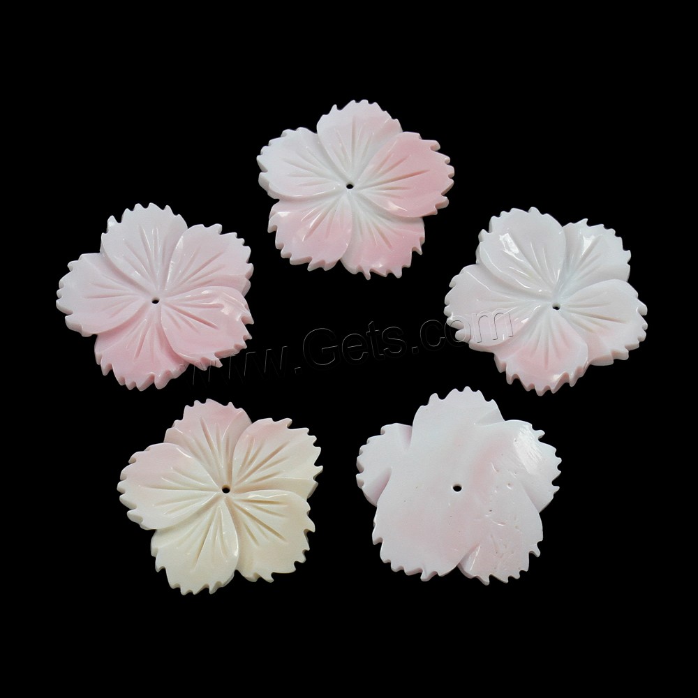 Peristernia Incarnata Beads, Flower, different size for choice, Hole:Approx 1mm, Sold By PC