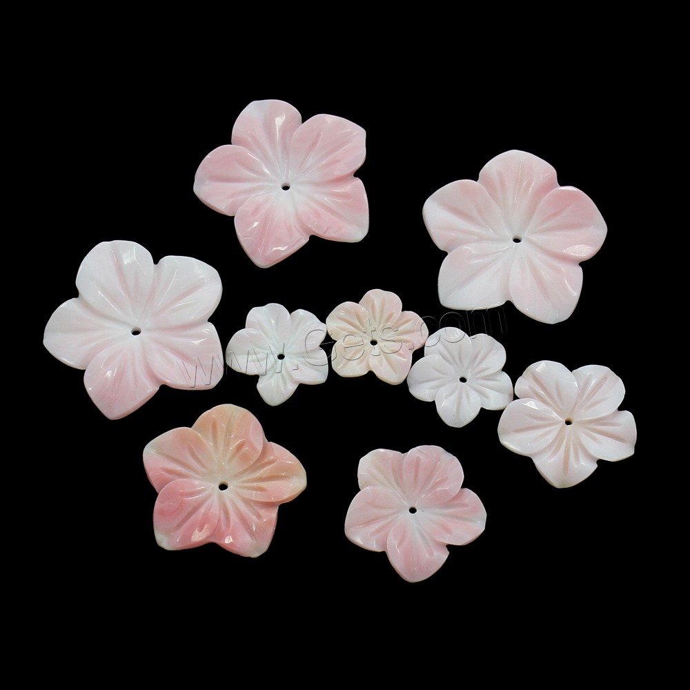 Peristernia Incarnata Beads, Flower, different size for choice, Hole:Approx 1-1.2mm, Sold By PC
