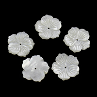 Weiße Lippenschale Perlen, Blume, 24x2mm, Bohrung:ca. 1.5mm, verkauft von PC