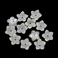 Weiße Lippenschale Perlen, Blume, 12x2mm, Bohrung:ca. 1mm, verkauft von PC