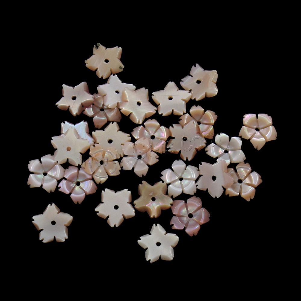 Natural Pink Shell Beads, Flower, different size for choice, Hole:Approx 0.8mm, Sold By PC