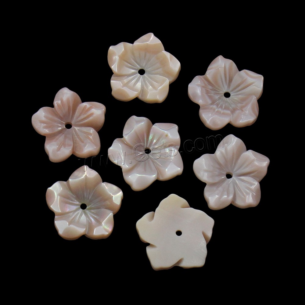 Natural Pink Shell Beads, Flower, different size for choice, Hole:Approx 1mm, Sold By PC
