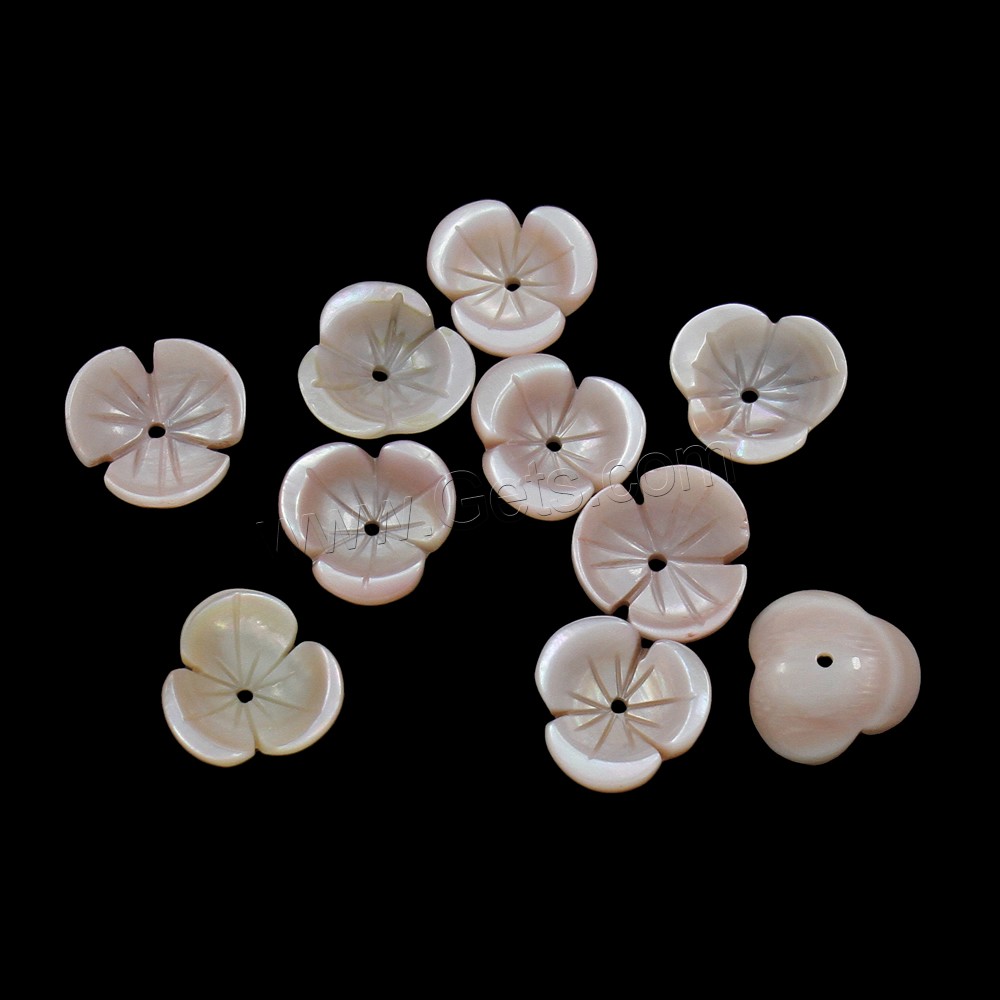 Perles de coquillage rose naturel, coquille rose, fleur, normes différentes pour le choix, Trou:Environ 1mm, Vendu par PC
