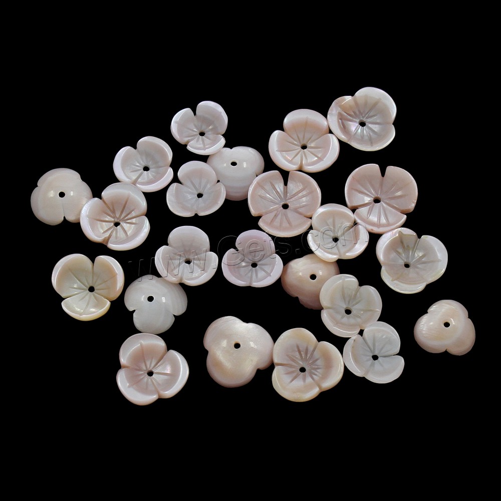 Perles de coquillage rose naturel, coquille rose, fleur, normes différentes pour le choix, Trou:Environ 1mm, Vendu par PC