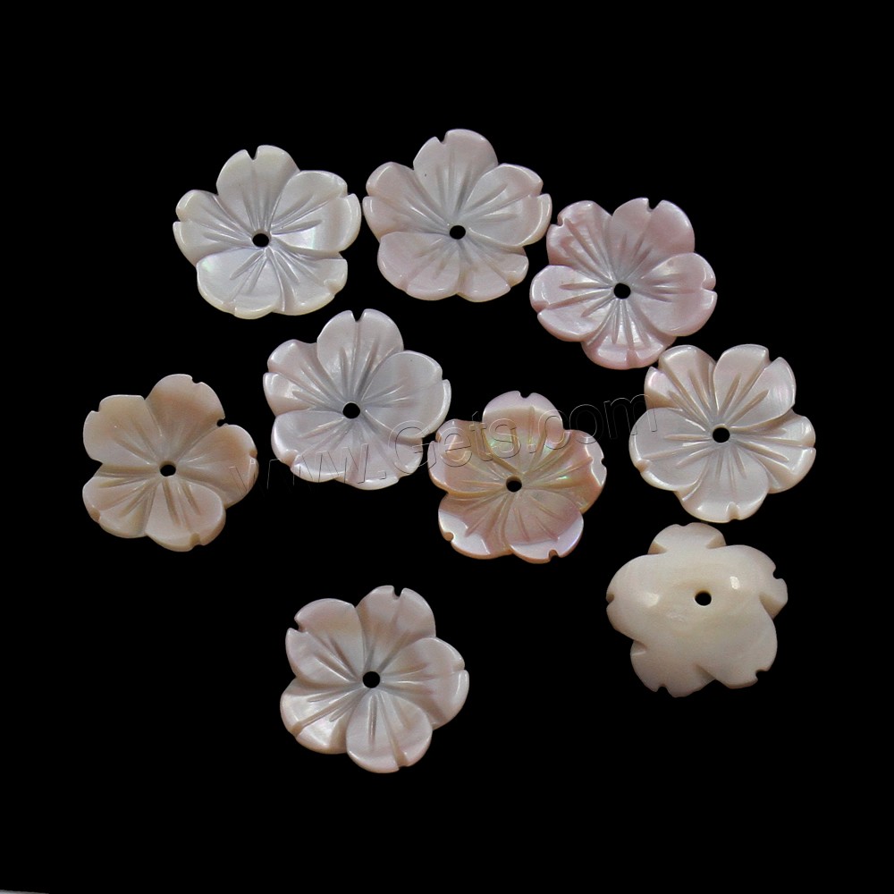Natural Pink Shell Beads, Flower, different size for choice, Hole:Approx 1mm, Sold By PC