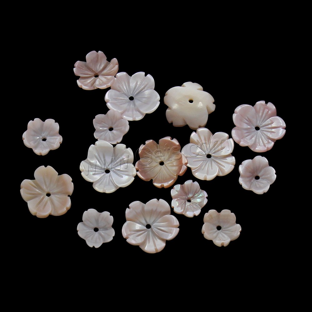 Природный розовый ракушки бусы, Розовая ракушка, Форма цветка, разный размер для выбора, отверстие:Приблизительно 1mm, продается PC