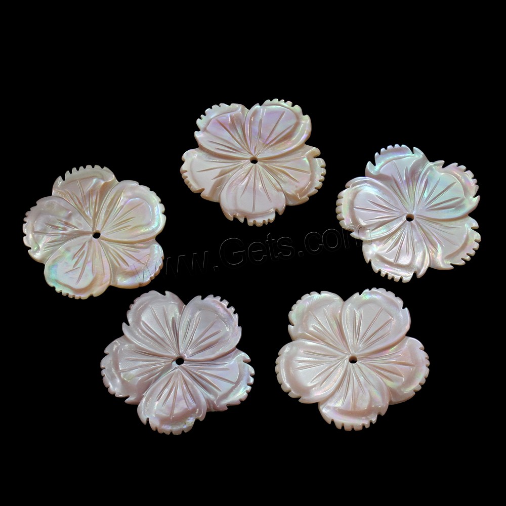 Natural Pink Shell Beads, Flower, different size for choice, Hole:Approx 2mm, Sold By PC