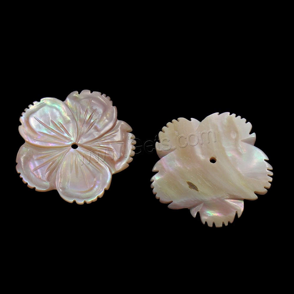 Природный розовый ракушки бусы, Розовая ракушка, Форма цветка, разный размер для выбора, отверстие:Приблизительно 2mm, продается PC