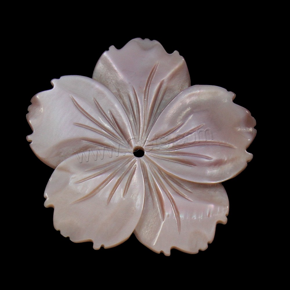 天然ピンクシェルビーズ, ピンク貝, 花形, 異なるサイズの選択, 穴:約 1-2mm, 売り手 パソコン