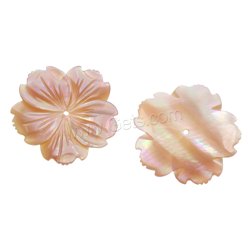 Natural Pink Shell Beads, Flower, different size for choice, Hole:Approx 1-1.5mm, Sold By PC